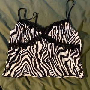 Zebra print camisole crop top